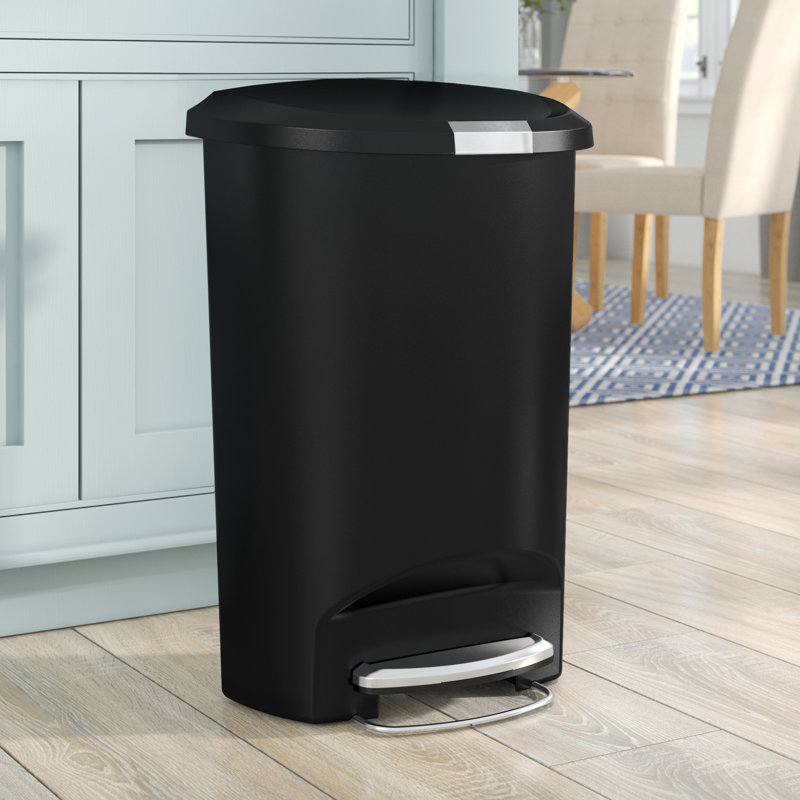simplehuman 13 Gallon SemiRound Step Trash Can, Plastic & Reviews